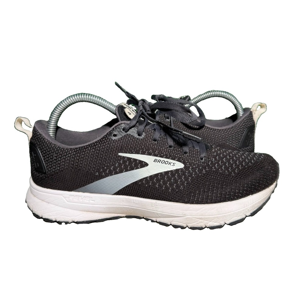 Brooks Revel 4 Black White Running Walking Athletic Gym Shoes Women's Size 8 B